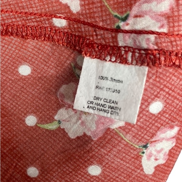 Mumu Floral Red Ruffled Bell Sleeve’s Blouse Top. Size S Excellent Condition! - Picture 6 of 9